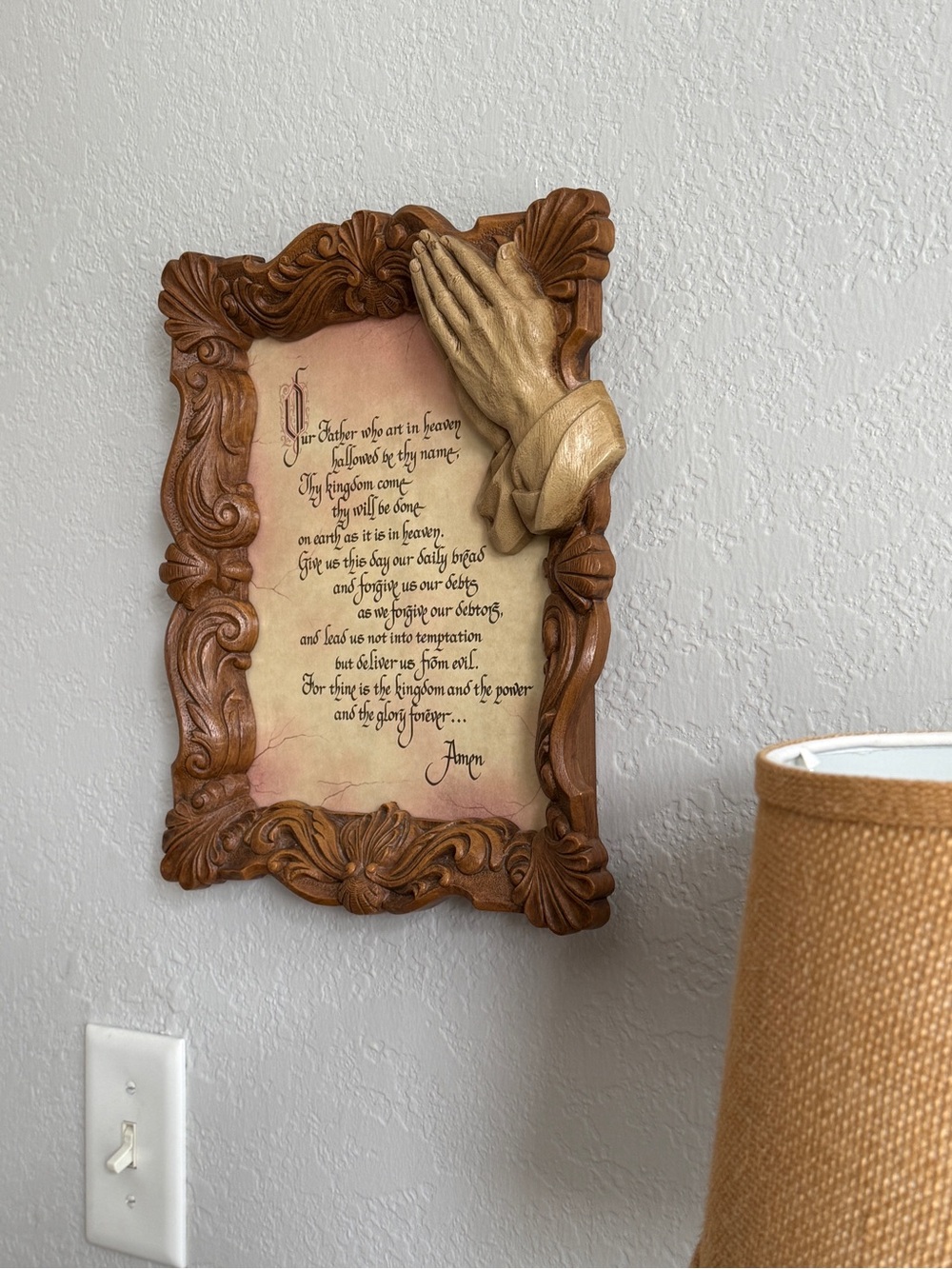 Vintage Lords Prayer 3D Faux Wood Picture - Picture 9 of 13